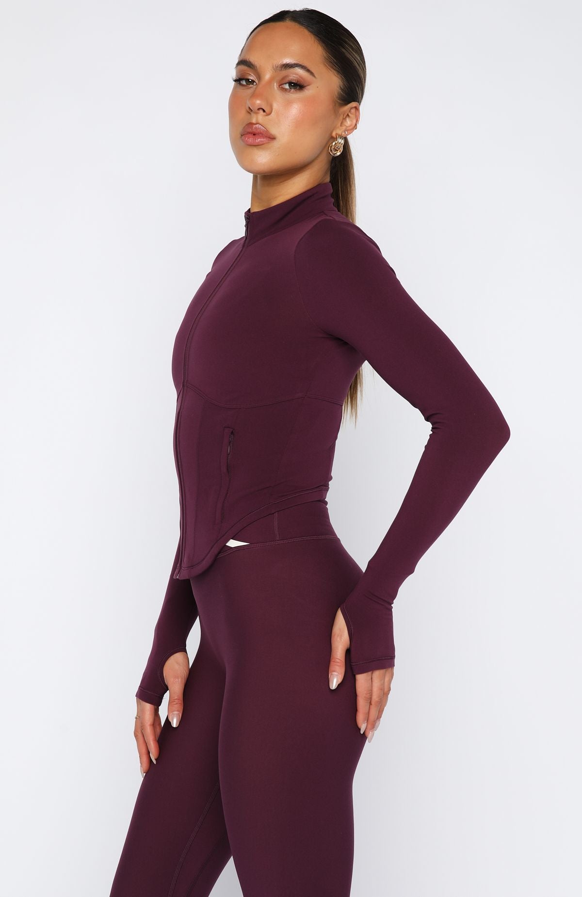 Jaqueta Sculpt Zip Ameixa