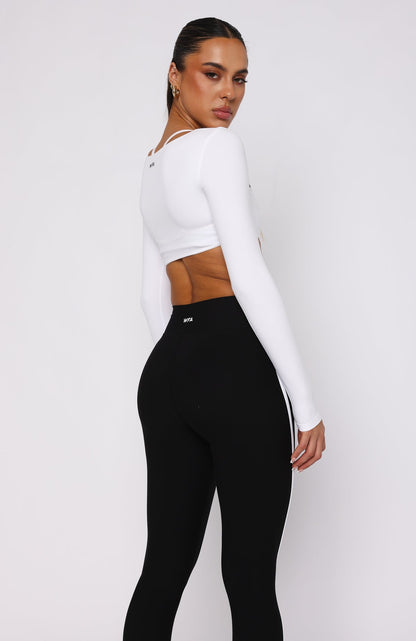 Cropped Manga Longa Branco