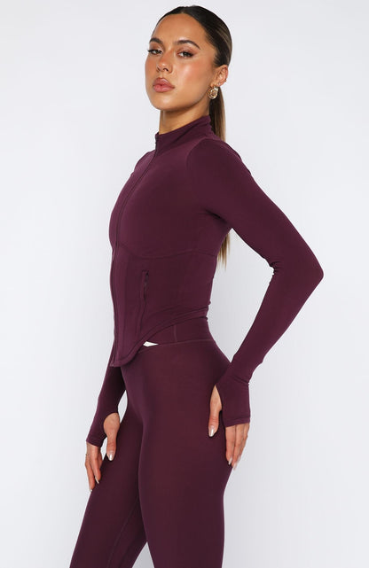 Jaqueta Sculpt Zip Ameixa
